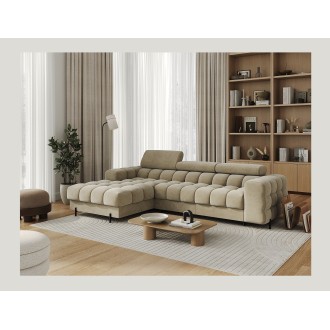 Canapé d'angle gauche convertible Beige design élégant 285x99x181cm FILTRO 