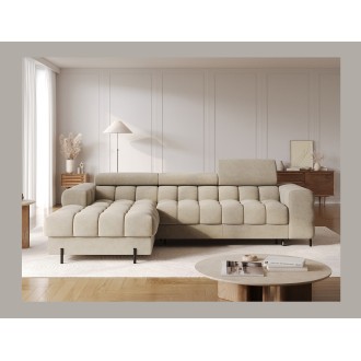 Canapé d'angle gauche convertible Beige design élégant 285x99x181cm FILTRO 