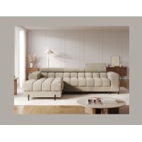 Canapé d'angle gauche convertible Beige design élégant 285x99x181cm FILTRO 