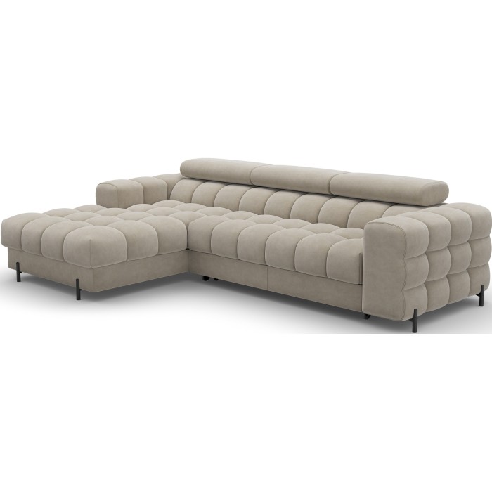 Canapé d'angle gauche convertible Beige design élégant 285x99x181cm FILTRO 