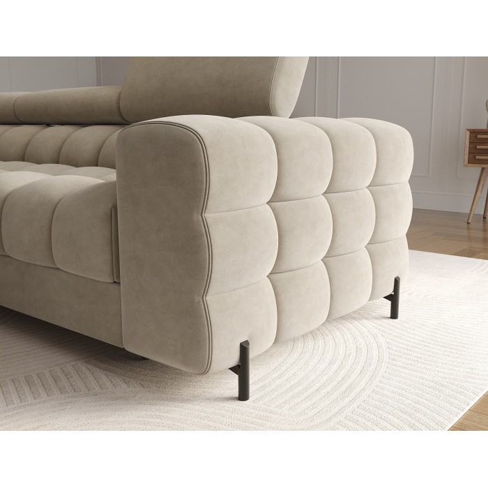 Canapé d'angle gauche convertible Beige design élégant 285x99x181cm FILTRO 