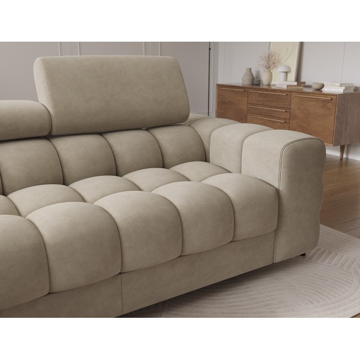 Canapé d'angle gauche convertible Beige design élégant 285x99x181cm FILTRO 