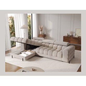 Canapé d'angle gauche convertible Beige confort premium 285x99x181cm FILTRO 