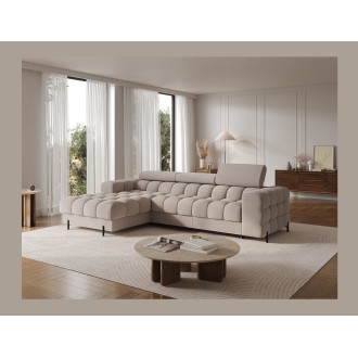 Canapé d'angle gauche convertible Beige confort premium 285x99x181cm FILTRO 