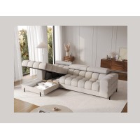 Canapé d'angle gauche convertible Beige allure contemporaine 285x99x181cm FILTRO 