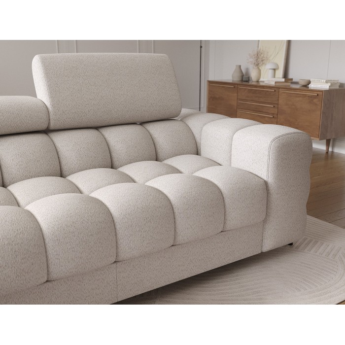 Canapé d'angle gauche convertible Beige allure contemporaine 285x99x181cm FILTRO 