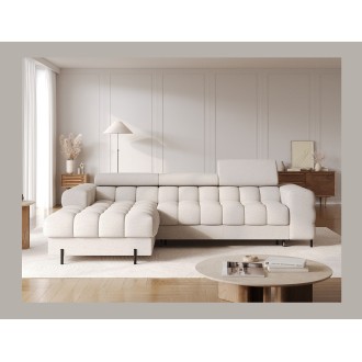 Canapé d'angle gauche convertible Beige allure contemporaine 285x99x181cm FILTRO 