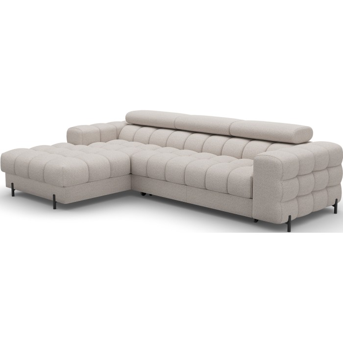 Canapé d'angle gauche convertible Beige allure contemporaine 285x99x181cm FILTRO 