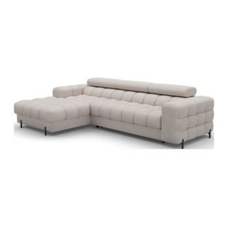 Canapé d'angle gauche convertible Beige allure contemporaine 285x99x181cm FILTRO 