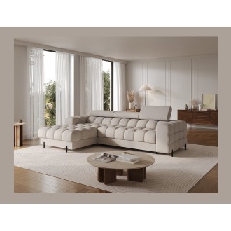 Canapé d'angle gauche convertible Beige allure contemporaine 285x99x181cm FILTRO 