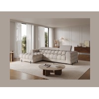 Canapé d'angle gauche convertible Beige allure contemporaine 285x99x181cm FILTRO 