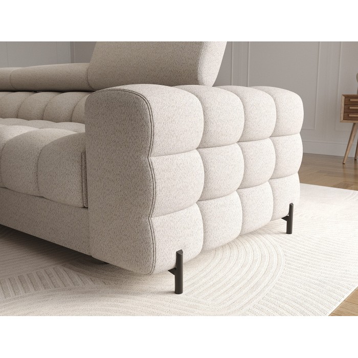 Canapé d'angle gauche convertible Beige allure contemporaine 285x99x181cm FILTRO 