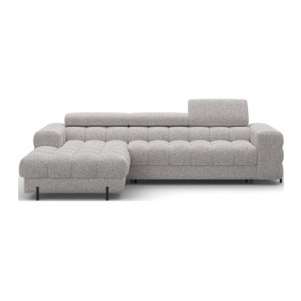 Canapé d'angle gauche convertible Gris chiné élégance moderne 285x99x181cm FILTRO 