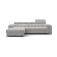 Canapé d'angle gauche convertible Gris chiné élégance moderne 285x99x181cm FILTRO 