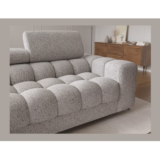 Canapé d'angle gauche convertible Gris chiné élégance moderne 285x99x181cm FILTRO 