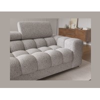 Canapé d'angle gauche convertible Gris chiné élégance moderne 285x99x181cm FILTRO 