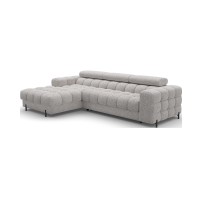 Canapé d'angle gauche convertible Gris chiné élégance moderne 285x99x181cm FILTRO 