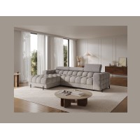 Canapé d'angle gauche convertible Gris chiné élégance moderne 285x99x181cm FILTRO 