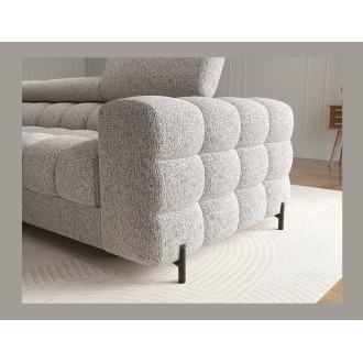 Canapé d'angle gauche convertible Gris chiné élégance moderne 285x99x181cm FILTRO 