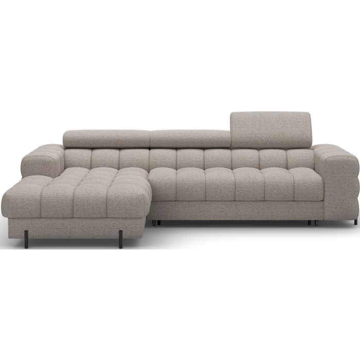 Canapé d'angle gauche convertible Beige chiné allure contemporaine 285x99x181cm FILTRO 