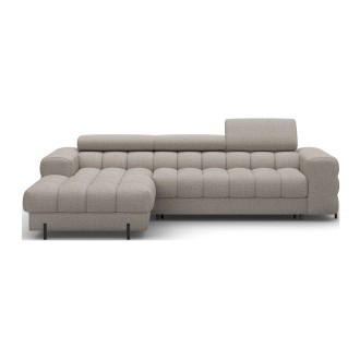 Canapé d'angle gauche convertible Beige chiné allure contemporaine 285x99x181cm FILTRO 