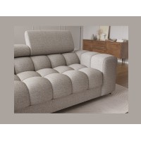 Canapé d'angle gauche convertible Beige chiné allure contemporaine 285x99x181cm FILTRO 