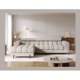 Canapé d'angle gauche convertible Beige chiné allure contemporaine 285x99x181cm FILTRO 