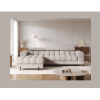 Canapé d'angle gauche convertible Beige chiné allure contemporaine 285x99x181cm FILTRO 
