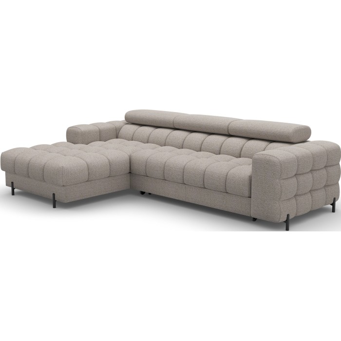 Canapé d'angle gauche convertible Beige chiné allure contemporaine 285x99x181cm FILTRO 