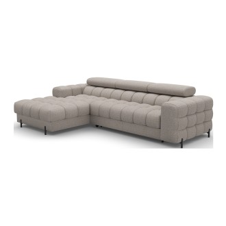 Canapé d'angle gauche convertible Beige chiné allure contemporaine 285x99x181cm FILTRO 