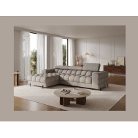 Canapé d'angle gauche convertible Beige chiné allure contemporaine 285x99x181cm FILTRO 