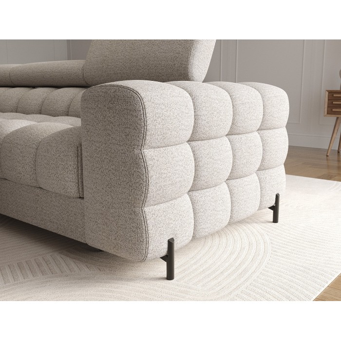 Canapé d'angle gauche convertible Beige chiné allure contemporaine 285x99x181cm FILTRO 