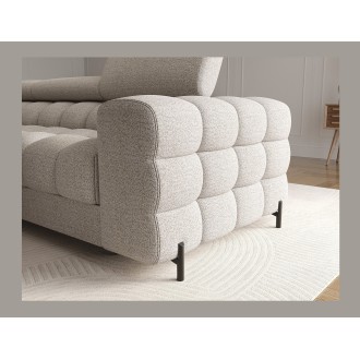 Canapé d'angle gauche convertible Beige chiné allure contemporaine 285x99x181cm FILTRO 