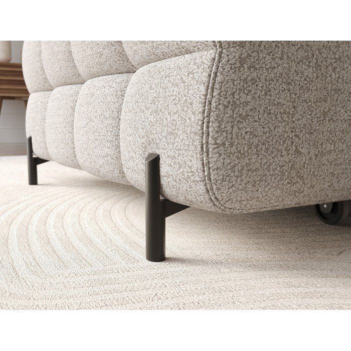Canapé d'angle gauche convertible Beige chiné allure contemporaine 285x99x181cm FILTRO 