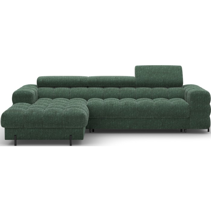 Canapé d'angle gauche convertible Emeraude style épuré 285x99x181cm FILTRO 