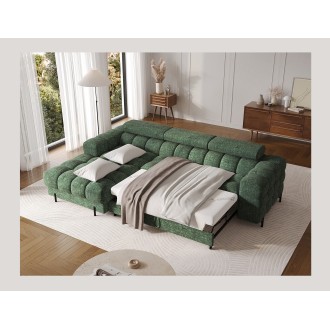 Canapé d'angle gauche convertible Emeraude style épuré 285x99x181cm FILTRO 