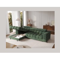 Canapé d'angle gauche convertible Emeraude style épuré 285x99x181cm FILTRO 