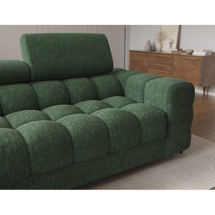 Canapé d'angle gauche convertible Emeraude style épuré 285x99x181cm FILTRO 