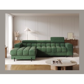 Canapé d'angle gauche convertible Emeraude style épuré 285x99x181cm FILTRO 