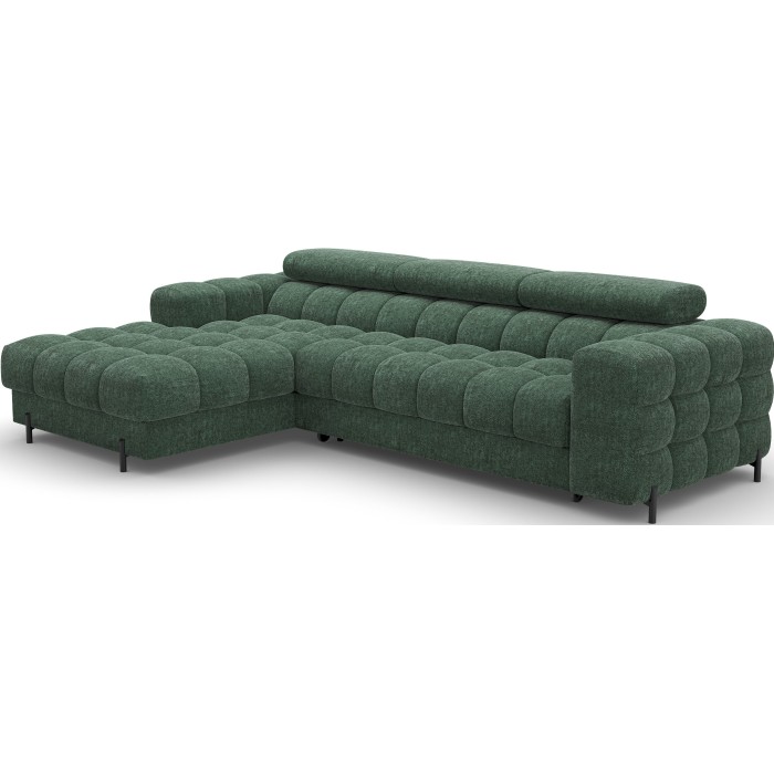 Canapé d'angle gauche convertible Emeraude style épuré 285x99x181cm FILTRO 