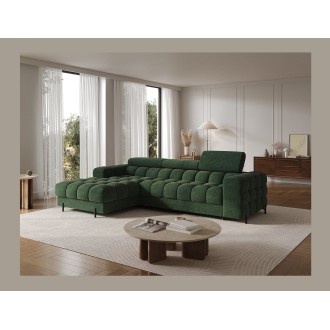 Canapé d'angle gauche convertible Emeraude style épuré 285x99x181cm FILTRO 