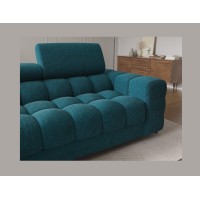 Canapé d'angle gauche convertible Bleu canard style épuré 285x99x181cm FILTRO 