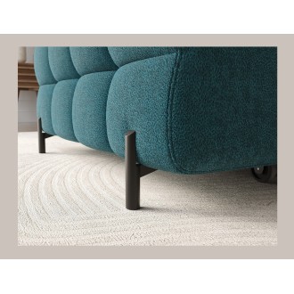 Canapé d'angle gauche convertible Bleu canard style épuré 285x99x181cm FILTRO 