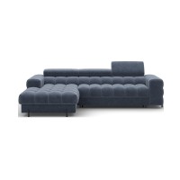 Canapé d'angle gauche convertible Bleu design élégant 285x99x181cm FILTRO 