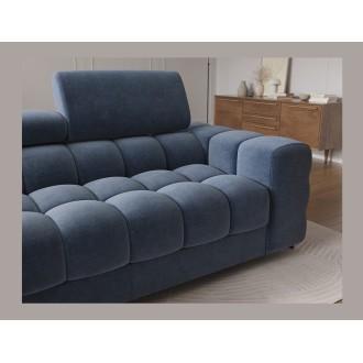 Canapé d'angle gauche convertible Bleu design élégant 285x99x181cm FILTRO 