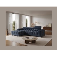Canapé d'angle gauche convertible Bleu design élégant 285x99x181cm FILTRO 