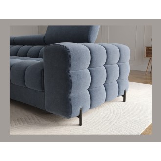 Canapé d'angle gauche convertible Bleu design élégant 285x99x181cm FILTRO 