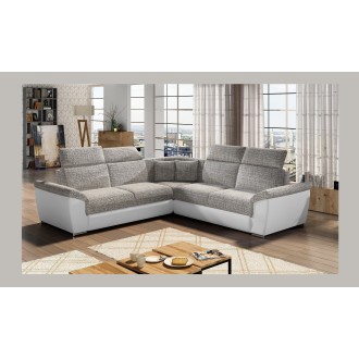 Canapé d'angle FREDERICO Gris convertible avec coffre 266x266cm 
