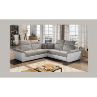Canapé d'angle FREDERICO Gris convertible avec coffre 266x266cm 