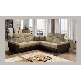 Canapé d'angle FREDERICO Beige convertible 5 places 266x266cm 